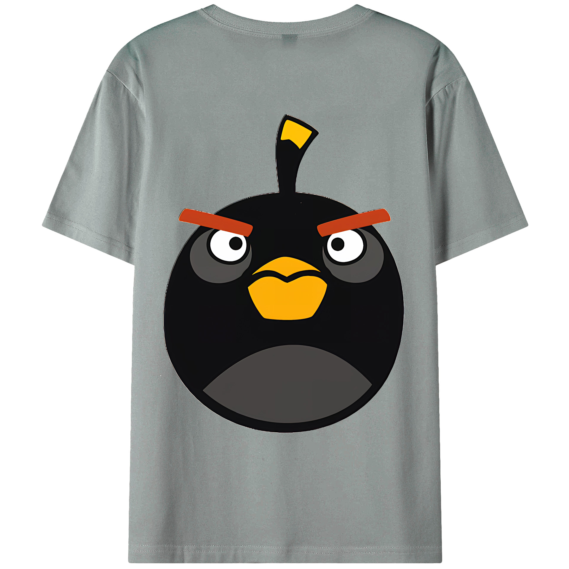 （画像用） Angry Birds アングリーバード 綿100％ メンズ半袖Tシャツ（バックプリント） 通気性